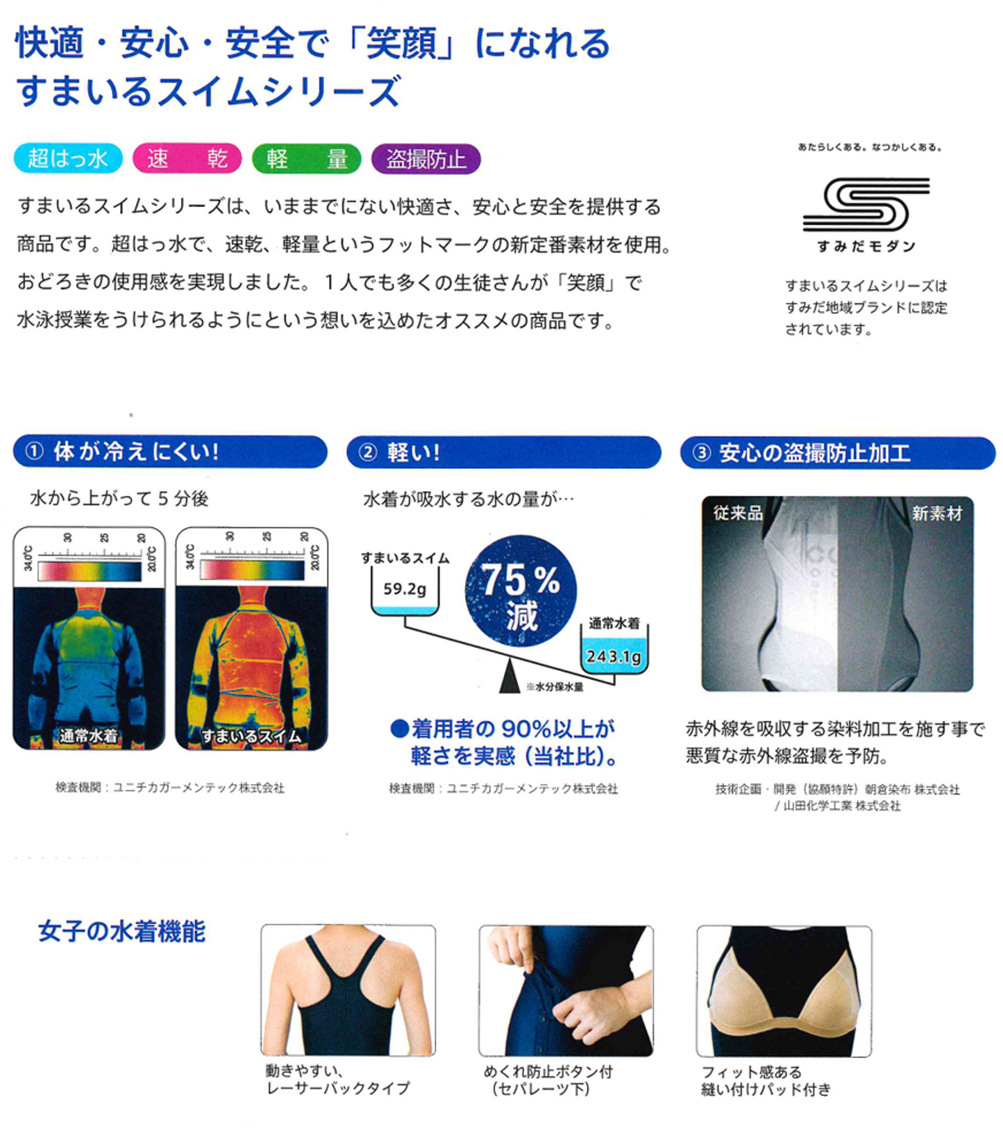 稲城第一中学校　女子水着セパレート上下セット