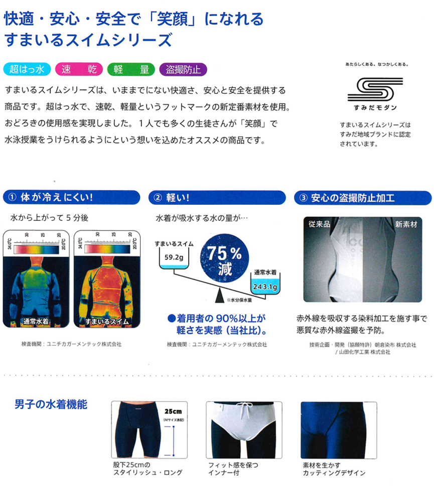 稲城第一中学校　男子水着トランクス